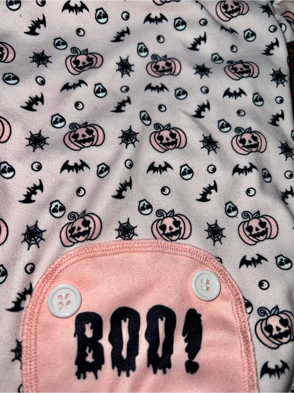 Pink Halloween 'Boo!' One-Piece Pajamas for Dog - Worn Once - L